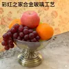 European-style light luxury glass fruit plate for home living room, tall leg dried fruit and snack storage plate, foreign trade version, European-style light luxury glass fruit plate for home living room, tall details Picture